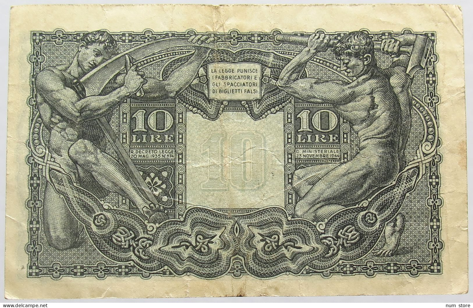 ITALY 10 LIRE 1944 #alb015 0287 - Other & Unclassified