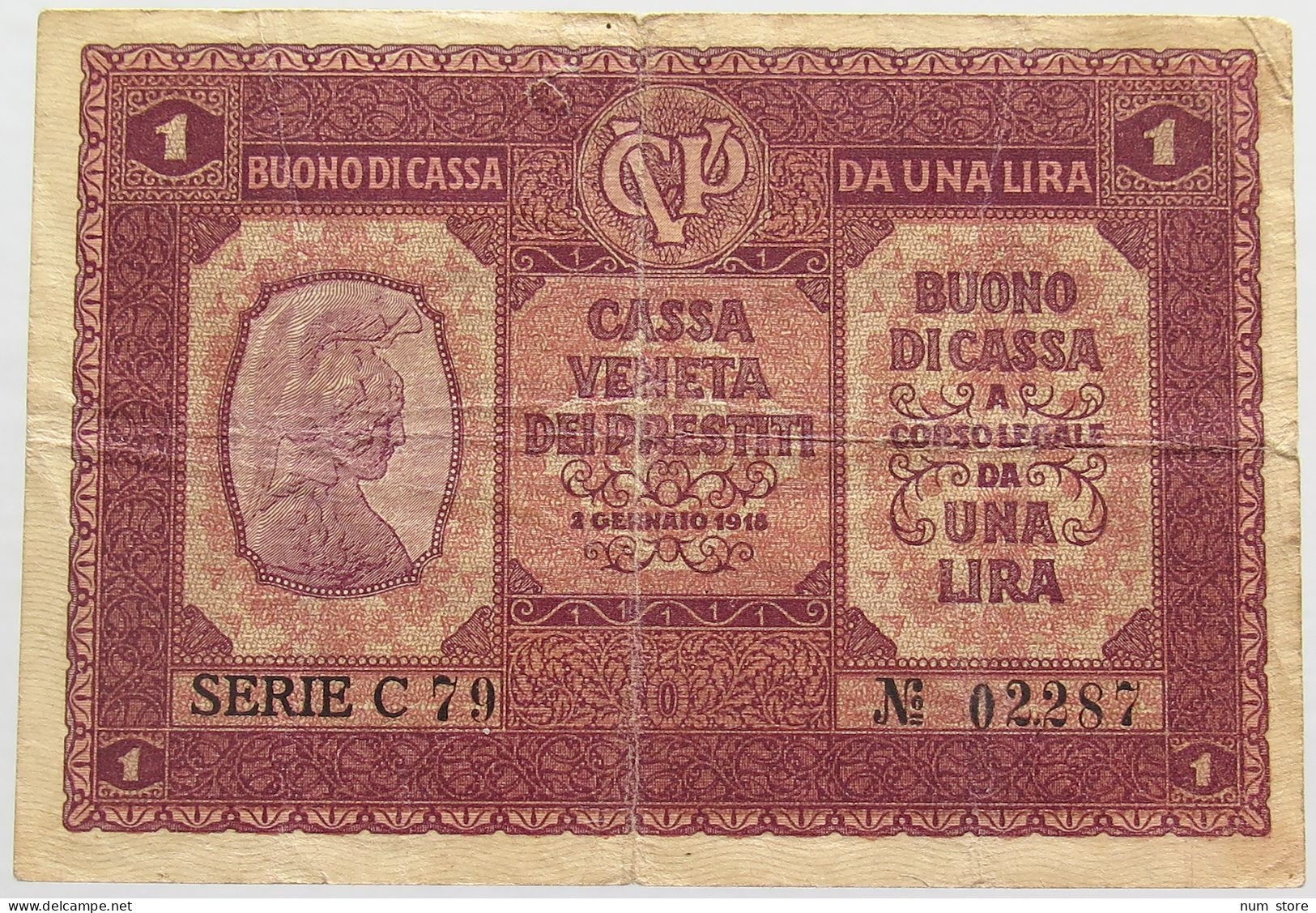 ITALY 1 LIRA 1918 #alb018 0273 - Autres & Non Classés