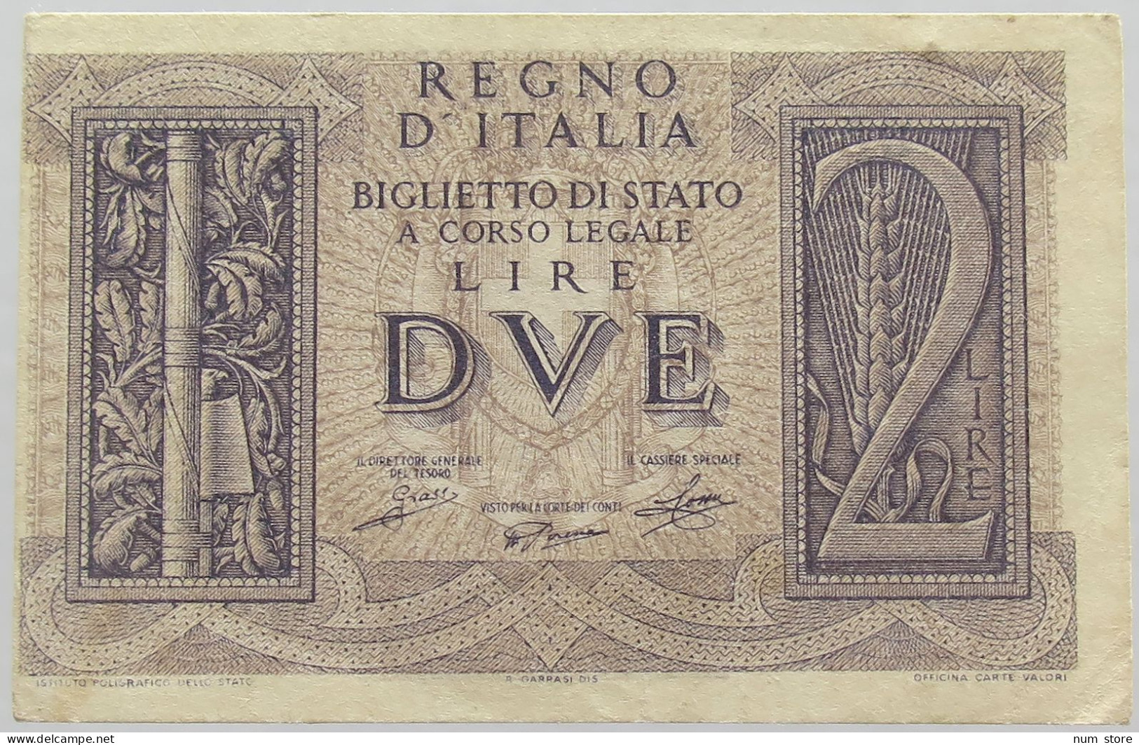ITALY 2 LIRE 1939 #alb017 0263 - Altri & Non Classificati