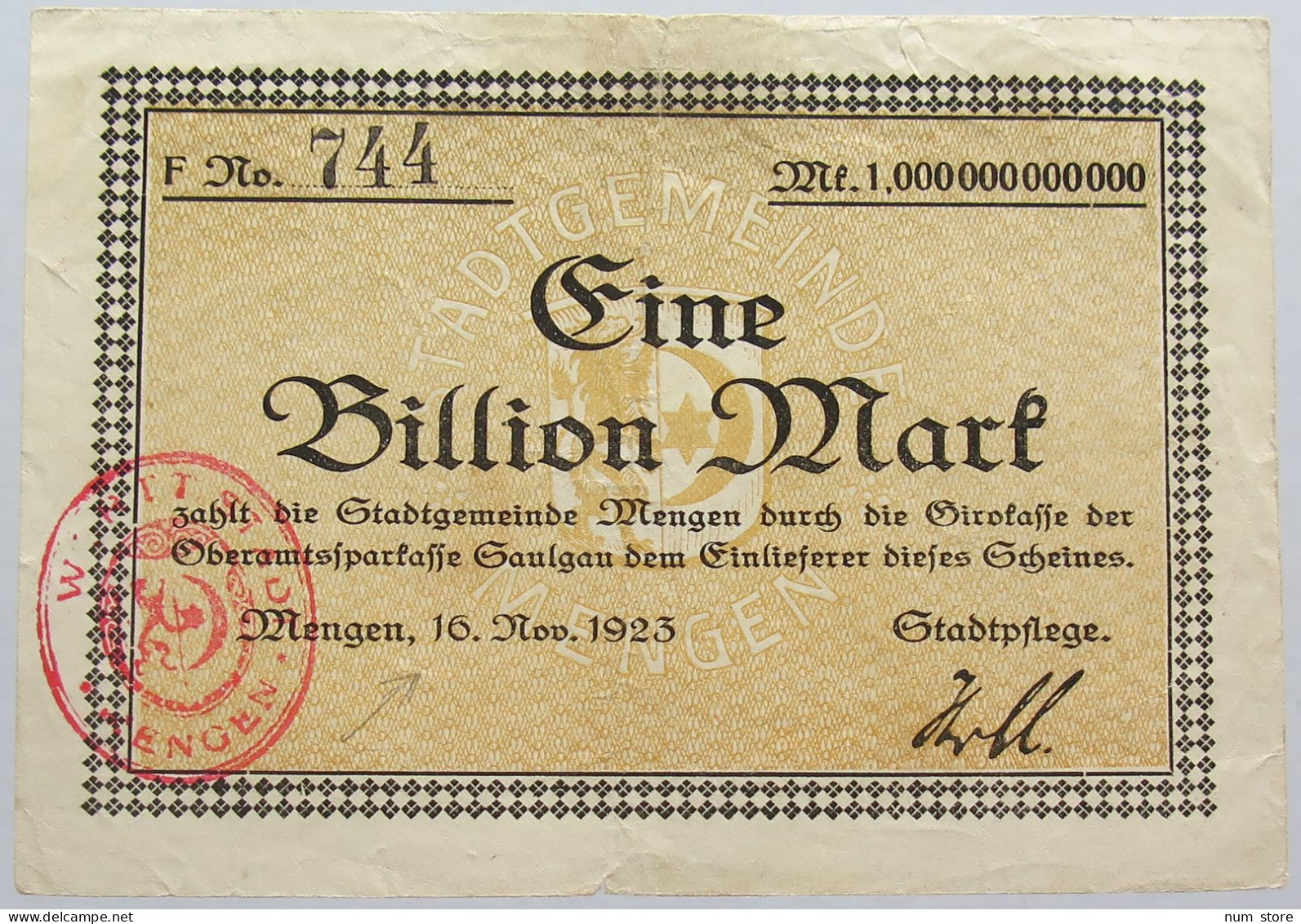 GERMANY WEIMAR BILLION MENGEN 19123 #alb011 0149 - 1 Billion Mark