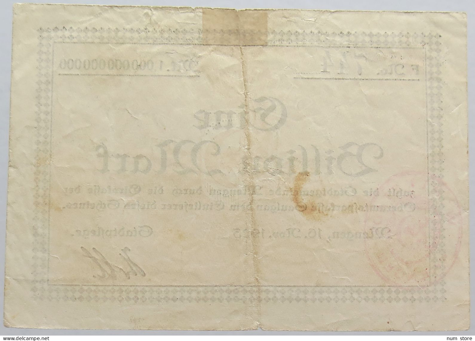 GERMANY WEIMAR BILLION MENGEN 19123 #alb011 0149 - 1 Biljoen Mark