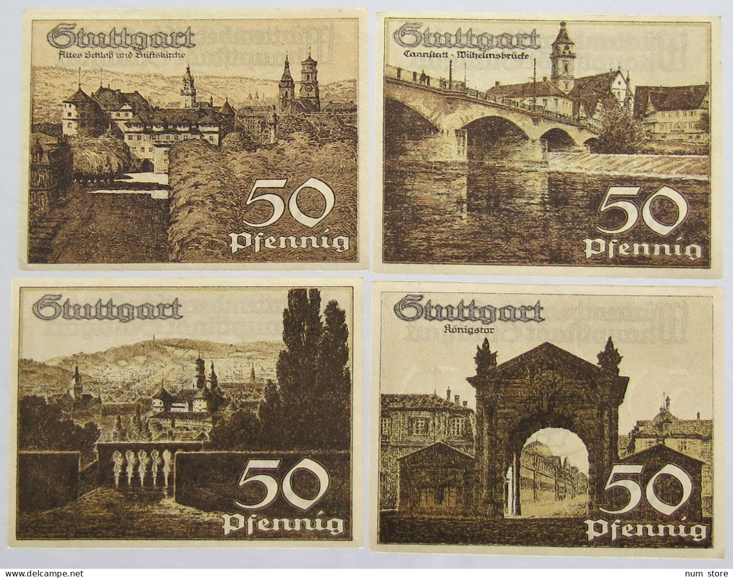 GERMANY WEIMAR NOTGELD 4 PC STUTTGART #alb012 0361 - Andere & Zonder Classificatie