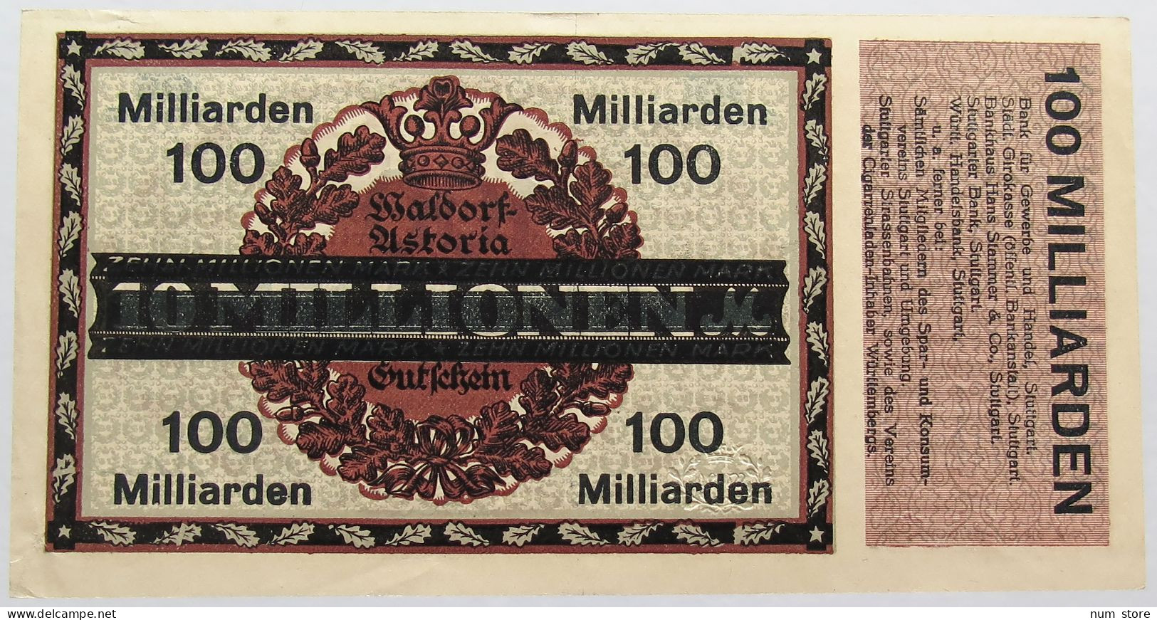 GERMANY WEIMAR 100 MILLIARDEN WALDORF ASTORIA #alb011 0155 - 100 Mrd. Mark