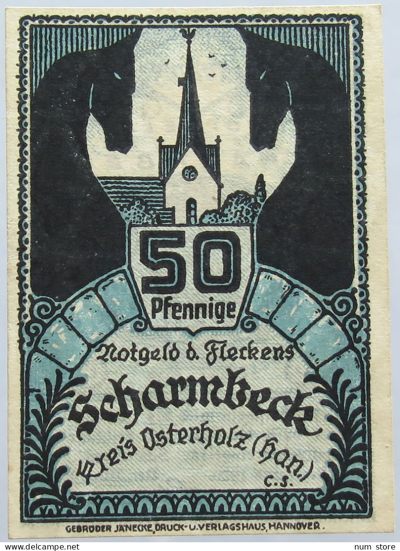 GERMANY NOTGELD SCHARMBECK 50 PFENNIG 1920 #alb005 0099 - Otros & Sin Clasificación