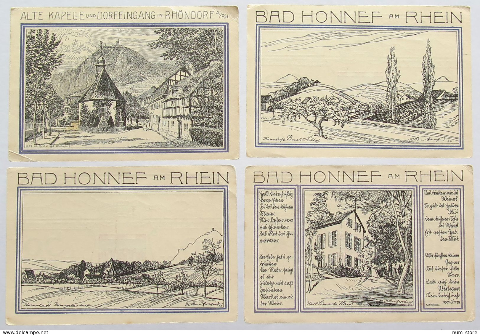 GERMANY NOTGELD LOT BAD HONNEF AM RHEIN 5 PC #alb017 1005 - Other & Unclassified