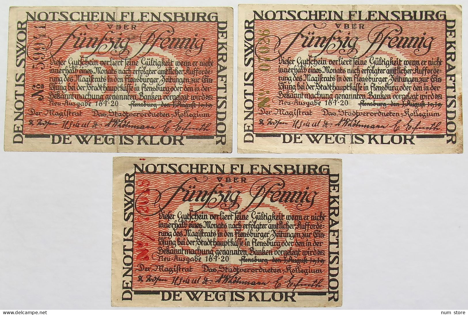 GERMANY NOTGELD FLENSBURG 1920 #alb010 0141 - Sonstige & Ohne Zuordnung