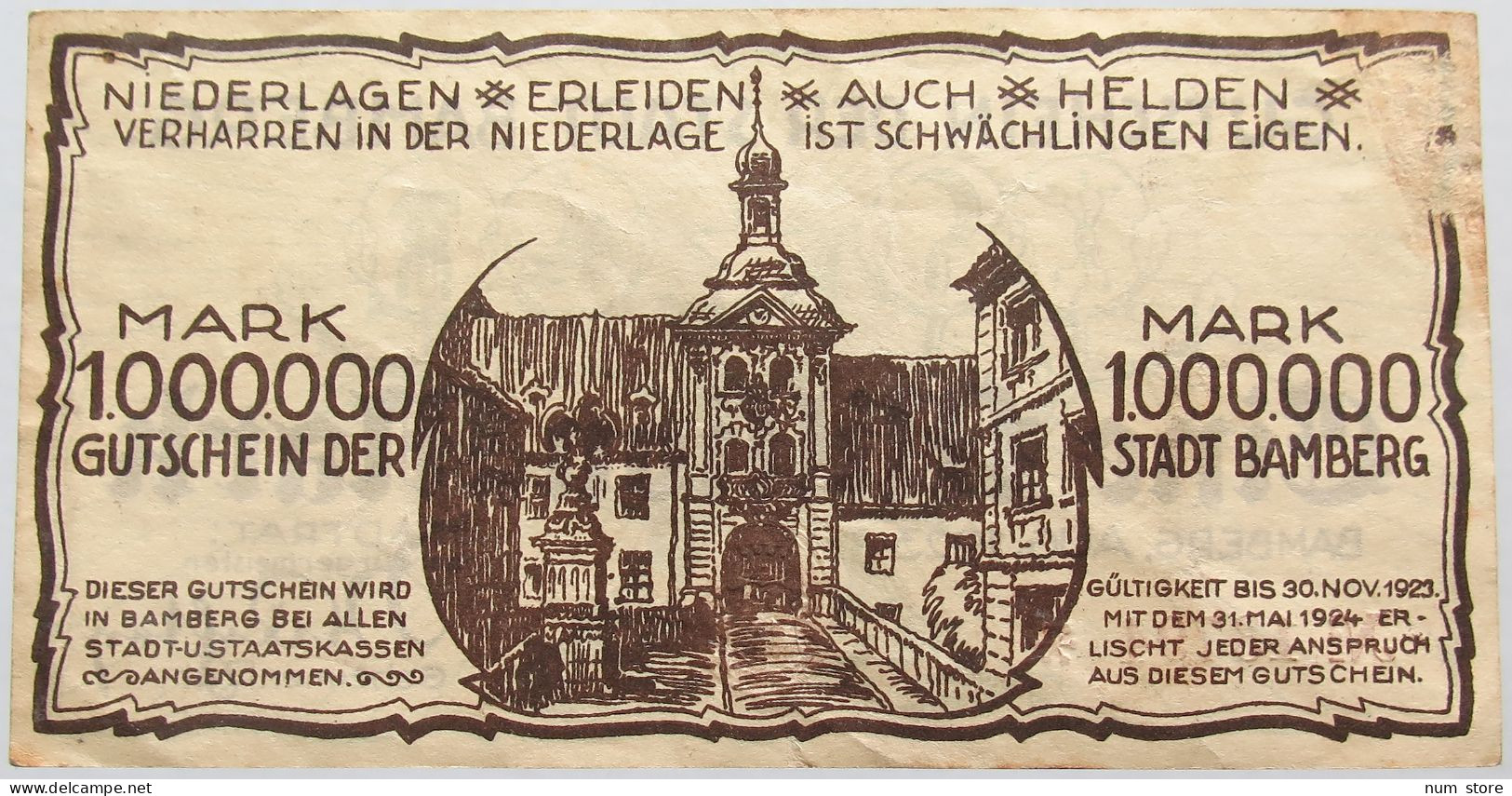 GERMANY MILLION MARK 1923 BAMBERG #alb003 0457 - Sonstige & Ohne Zuordnung