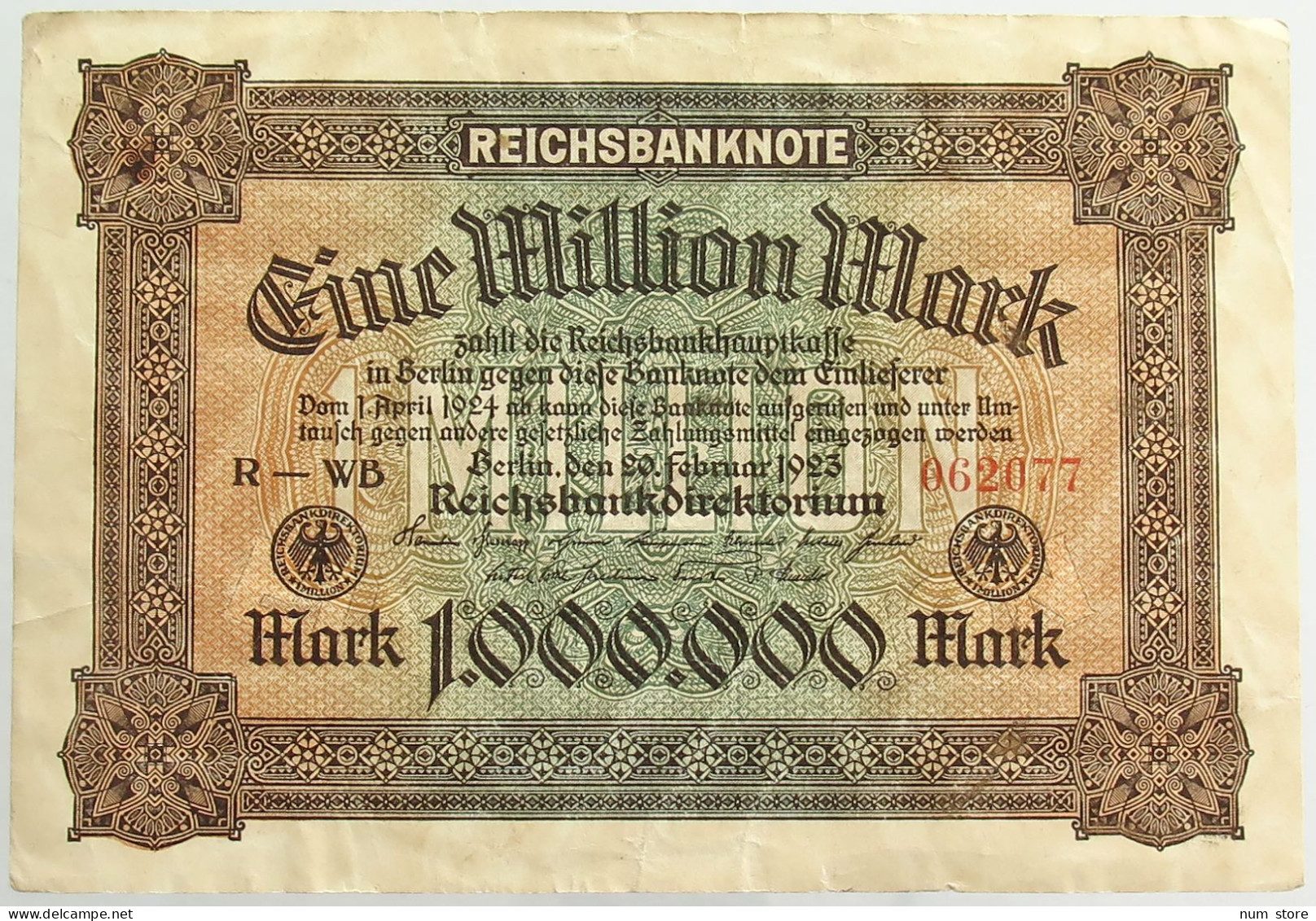 GERMANY MILLION MARK 1923 #alb066 0555 - Andere & Zonder Classificatie