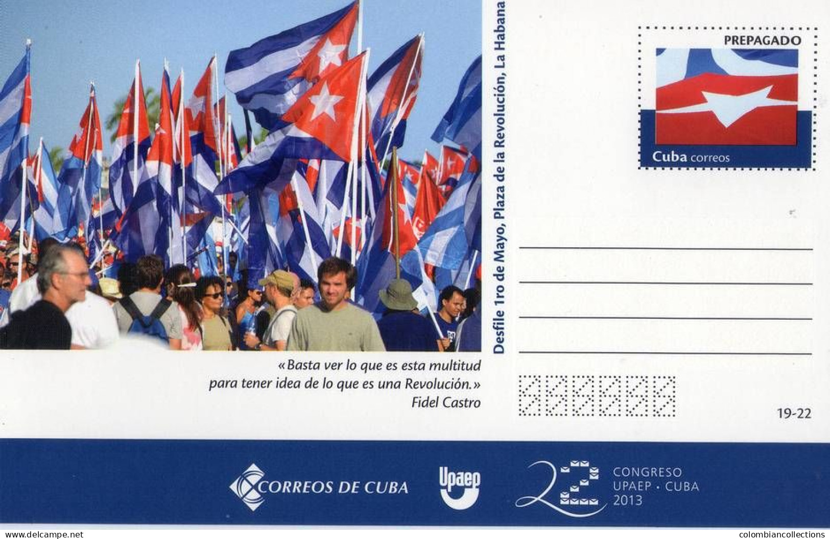 Lote TP19, Cuba, 2013, Entero Postal, Postal Stationary, Upaep, 19-22, Desfile Del 1ro De Mayo, Plaza De La Revolucion - Maximumkarten