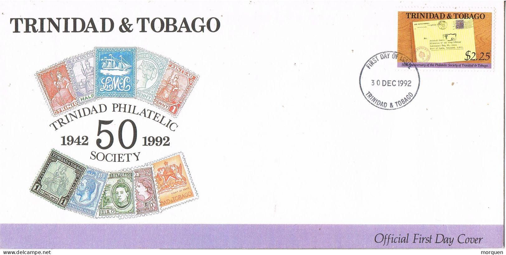 52429. Carta F.D.C. TRINIDAD Y TOBAGO 1992. 50 Anniversary Society Philatelique - Trinidad & Tobago (1962-...)