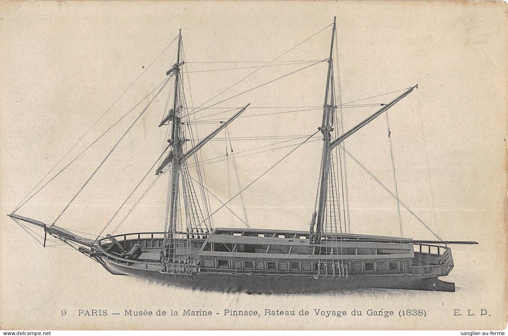 CPA 75 PARIS / MUSEE DE LA MARINE / PINNACE / BATEAU DE VOYAGE DU GANGE 1838 - Museen