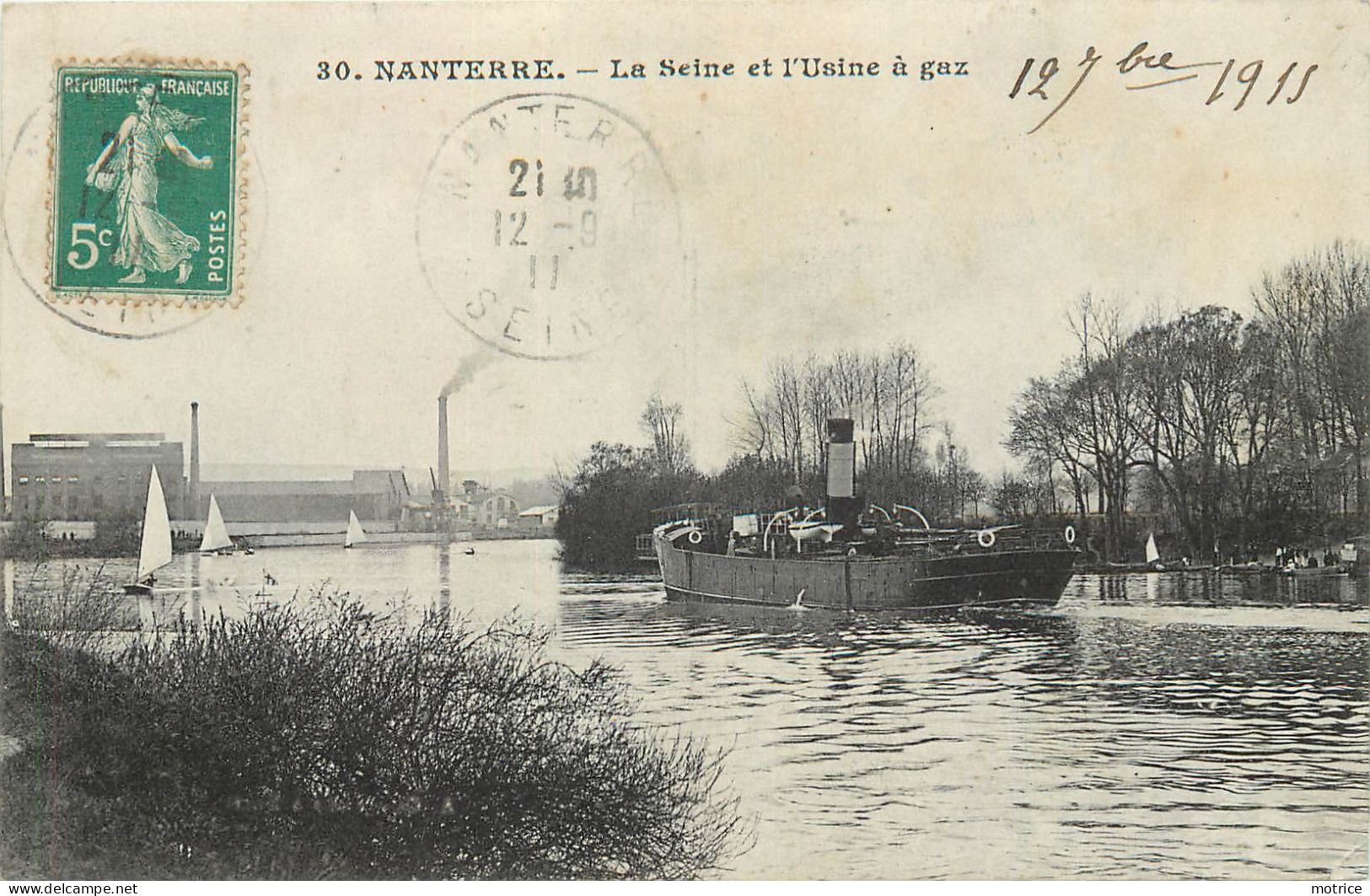 NANTERRE - La Seine Et L'usine à Gaz. - Remorqueurs