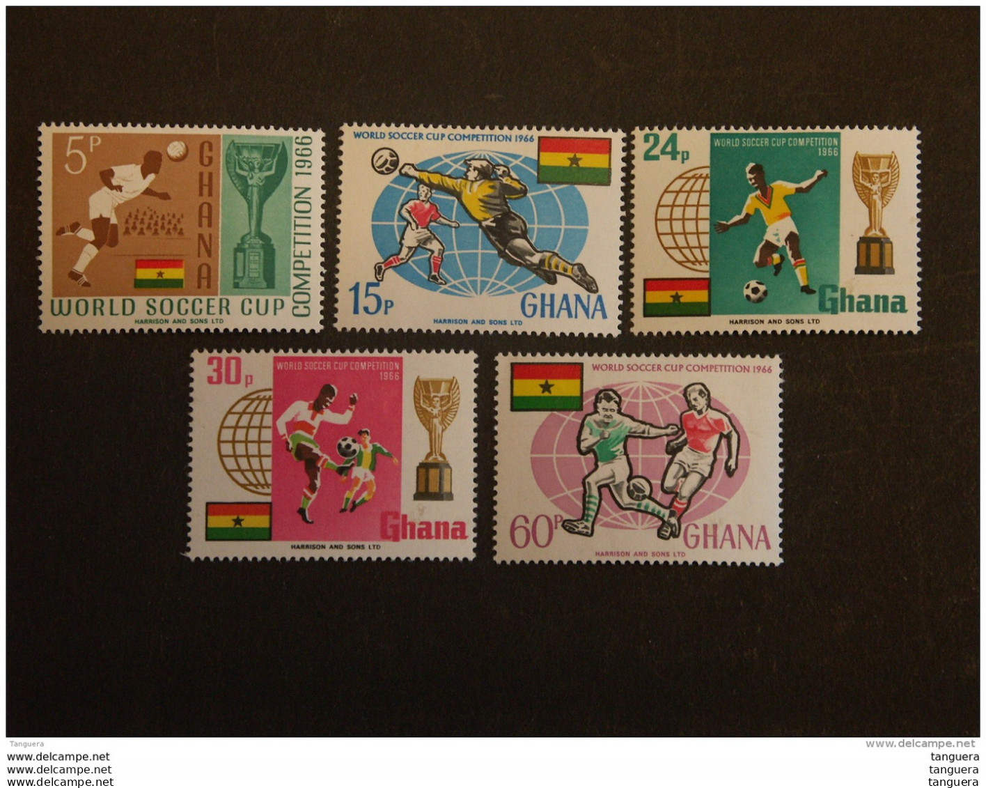 Ghana 1966 Coupe Du Monde De Football En Angleterre Voetbal Yv 248-252 MH * - Ghana (1957-...)