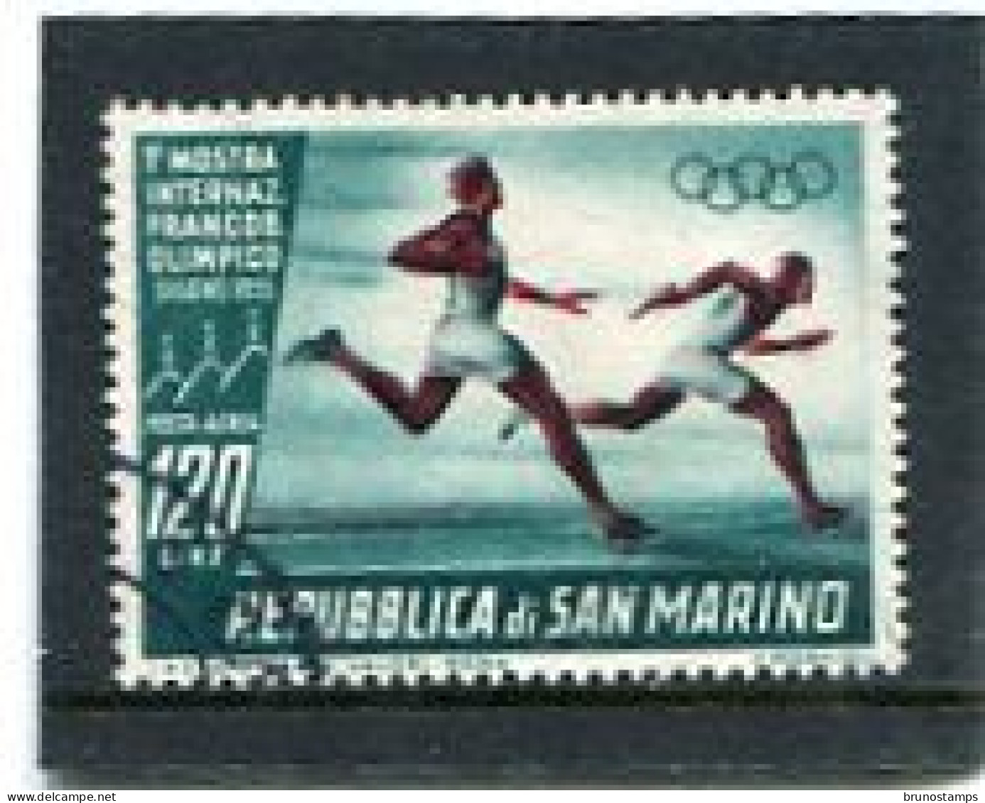 SAN MARINO - 1955   120 L   OLYMPIC STAMP  FINE USED - Usati