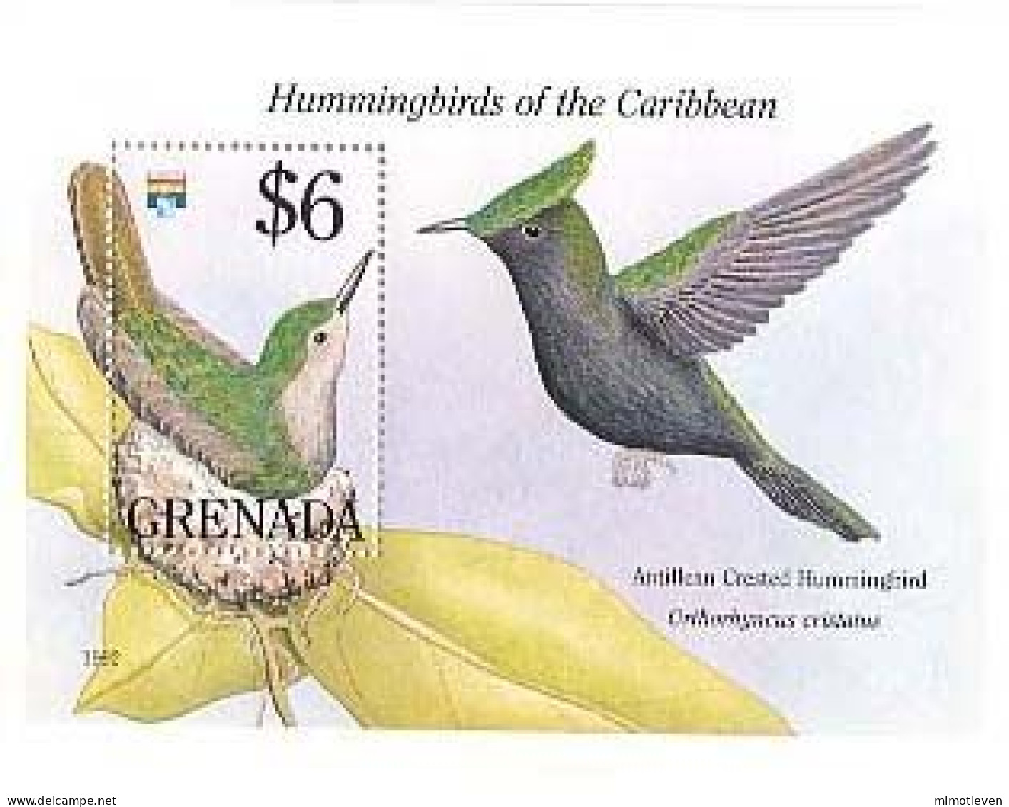 MDB-BK1-435 MINT ¤ GRENADA 1992 BLOCK ¤ HUMMINGBIRDS - OISEAUX - BIRDS - PAJAROS - VOGELS - VÖGEL - - Hummingbirds