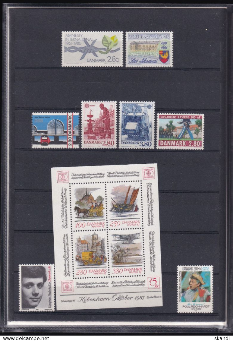 DÄNEMARK 1986 Mi-Nr. 853-887 Jahresmappe - Year Set ** MNH - Annate Complete