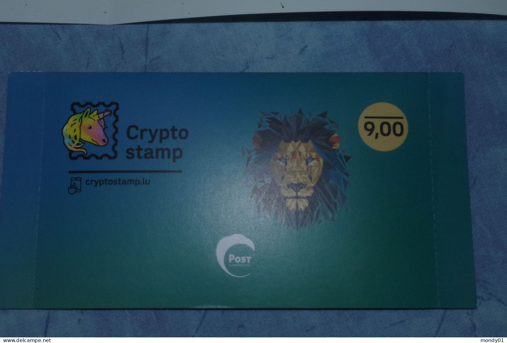 4-401 Insolite QR Code Lion Licorne Premier Crypto Timbre Stamp Luxembourg Internet Numérique + Notice En Français - Hologramme