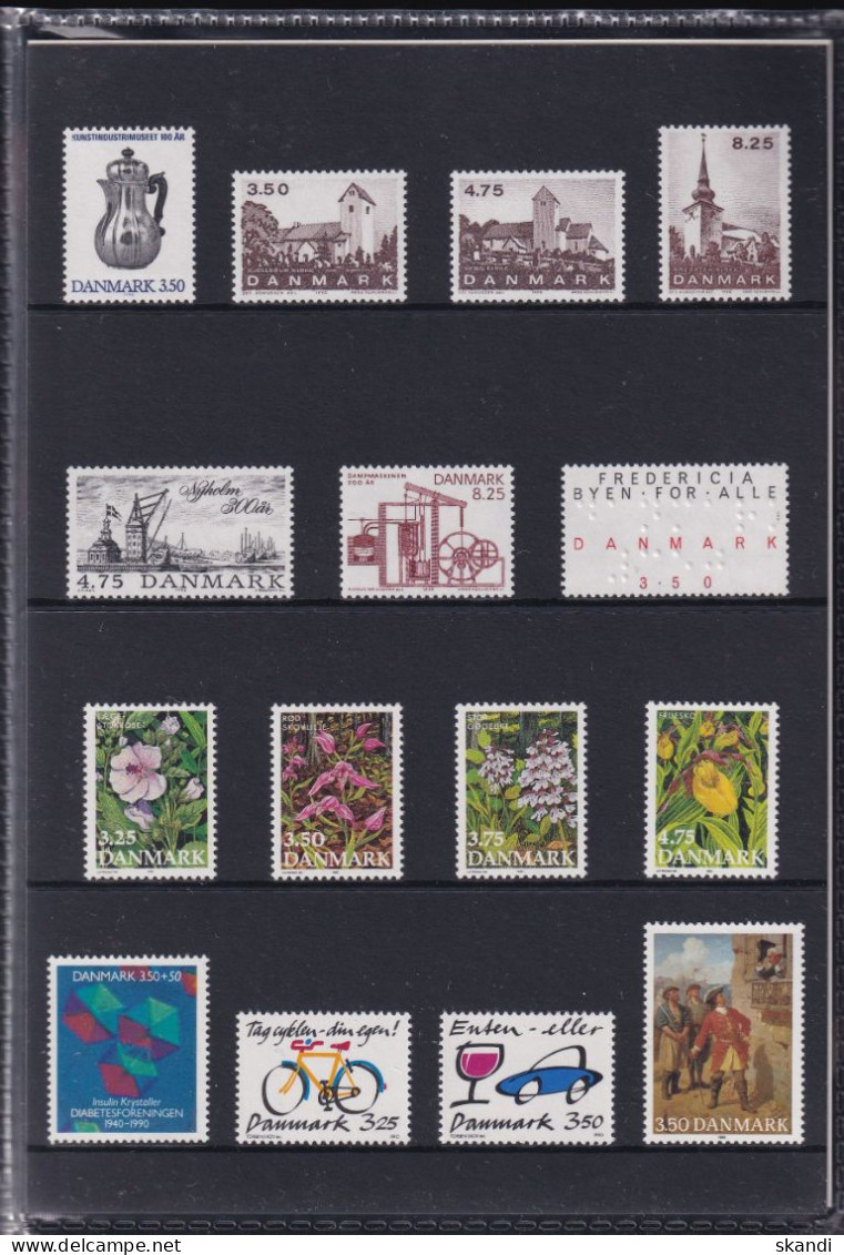 DÄNEMARK 1990 Mi-Nr. 963-992 Jahresmappe - Year Set ** MNH - Annate Complete