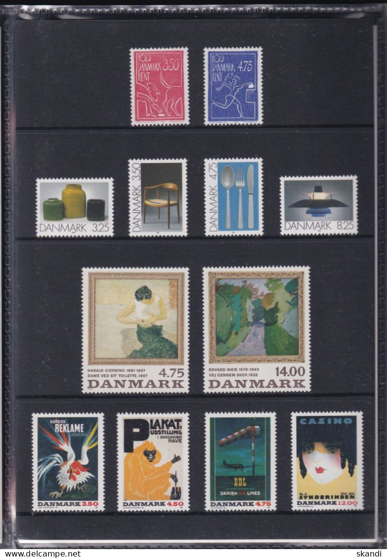 DÄNEMARK 1991 Mi-Nr. 993-1017 Jahresmappe - Year Set ** MNH - Ganze Jahrgänge