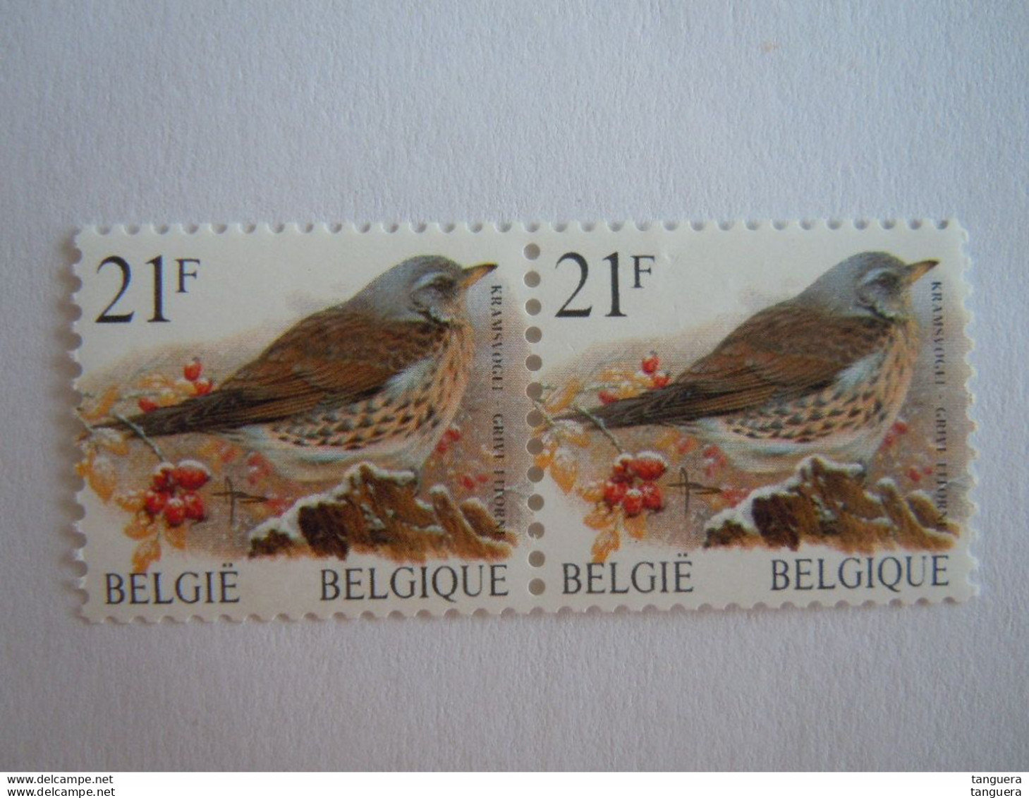 België Belgique Belgium 1998 Vogels Oiseaux Buzin Kramsvogel Grive Rouleau Rolzegel R87 + R88 2792 MNH ** - Coil Stamps