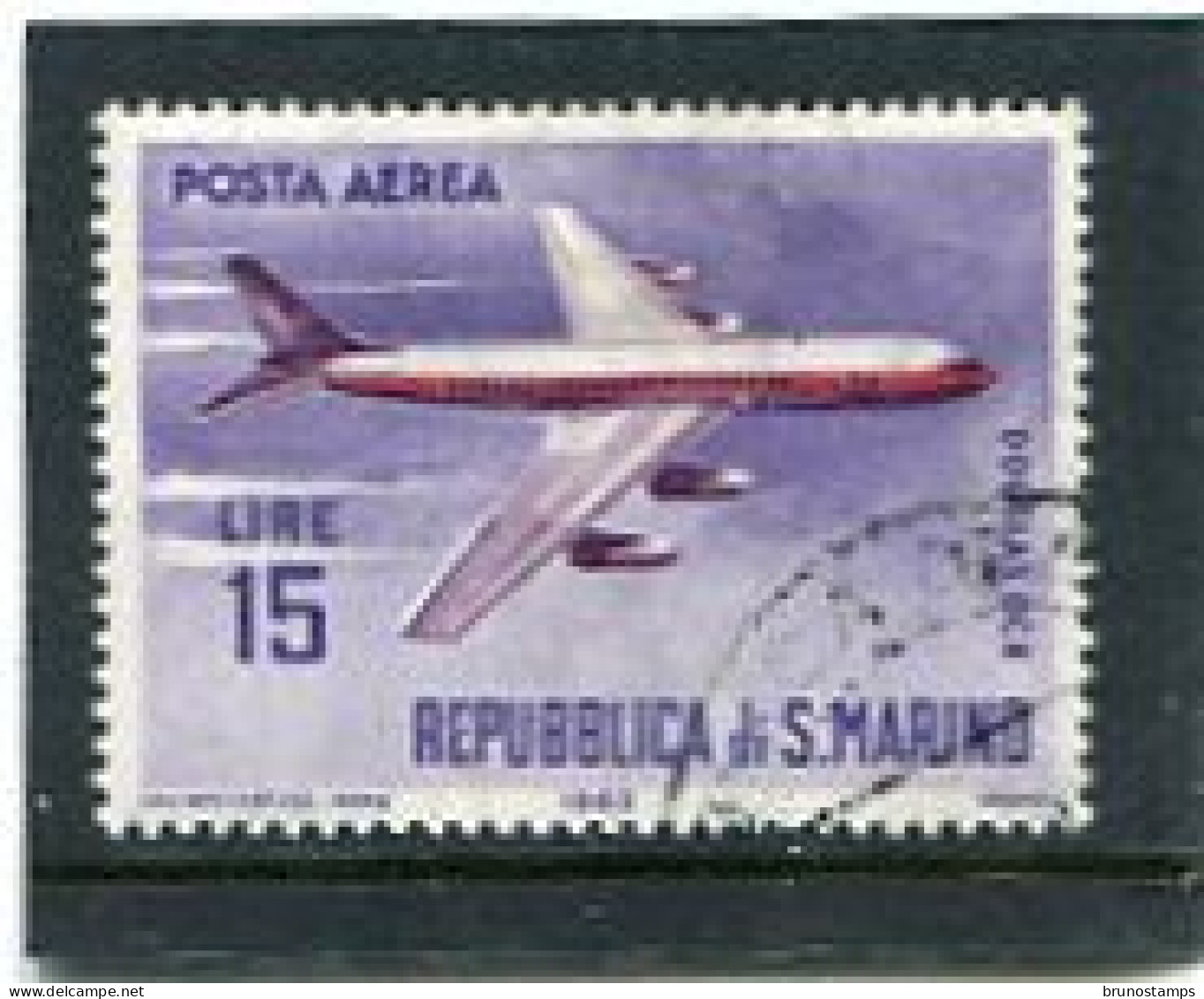 SAN MARINO - 1963  15 L   DOUGLAS DC8  FINE USED - Usados