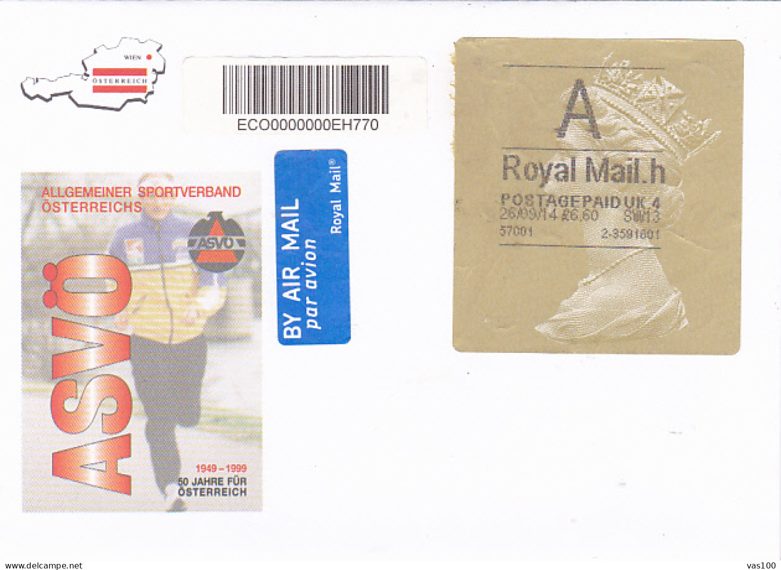 GENERAL SPORTS ASSOCIATION, SPECIAL COVER, 2014, UK - Covers & Documents