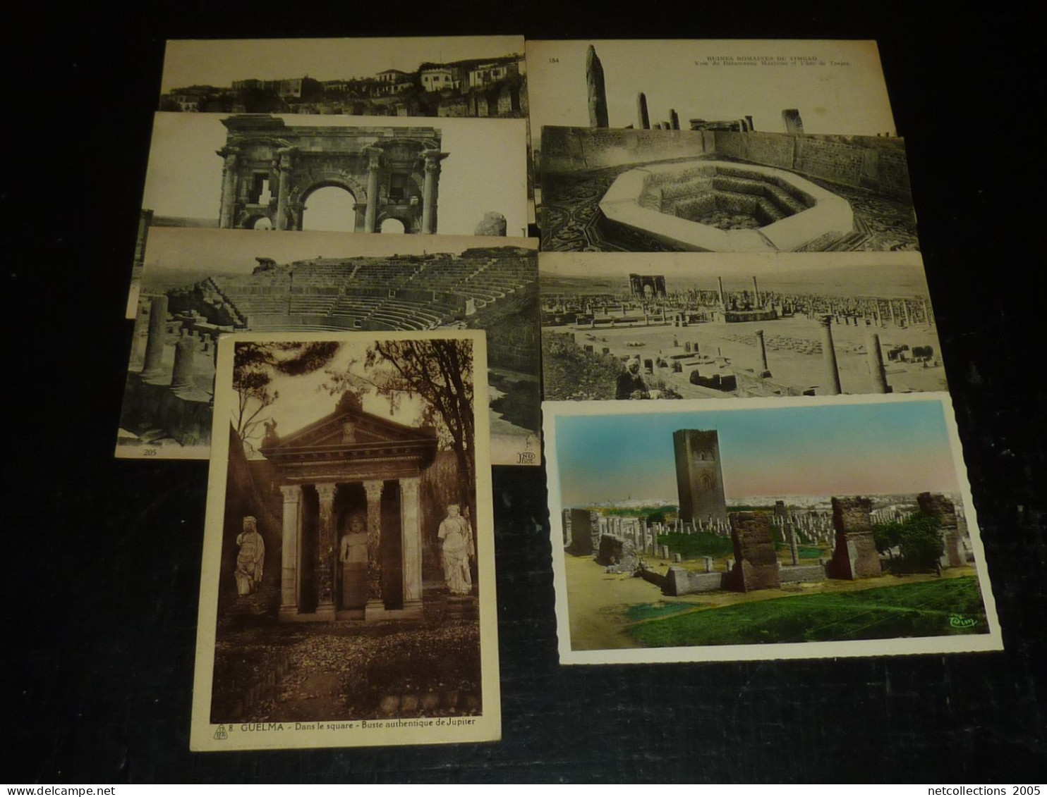 ALGERIE LOT DE 8 CARTES TOUTES DIFFERENTES - GUELMA, RUINES ROMAINES DE TIMGAD, + 1 MAROC RABAT(D.B) - Sammlungen & Sammellose