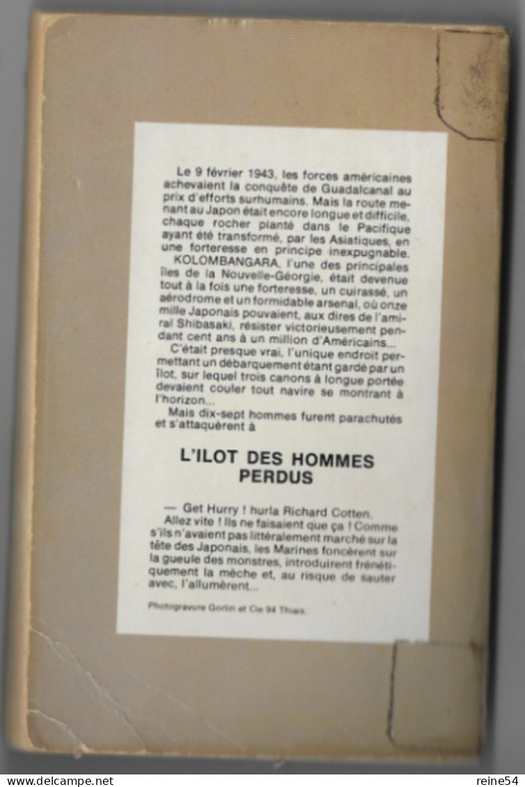 GERFAUT L'Ilot Des Hommes Perdus 1974 James W. Porter -roman De Guerre N° 247 - Acción