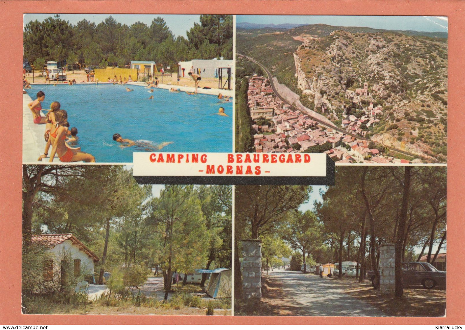 MORNAS PRES DE PIOLENC - CAMPING BEAUREGARD - PISCINE VUE AERIENNE BUNGALOW ENTREE - ECRITE - Piolenc