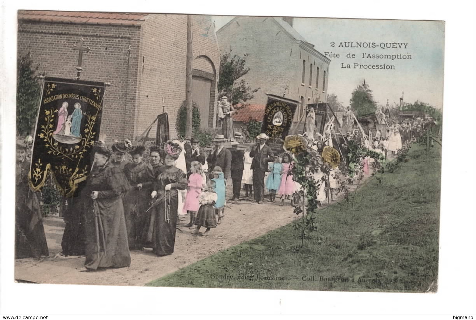 Aulnois Quévy Fête De L'Assomption La Procession - Quévy