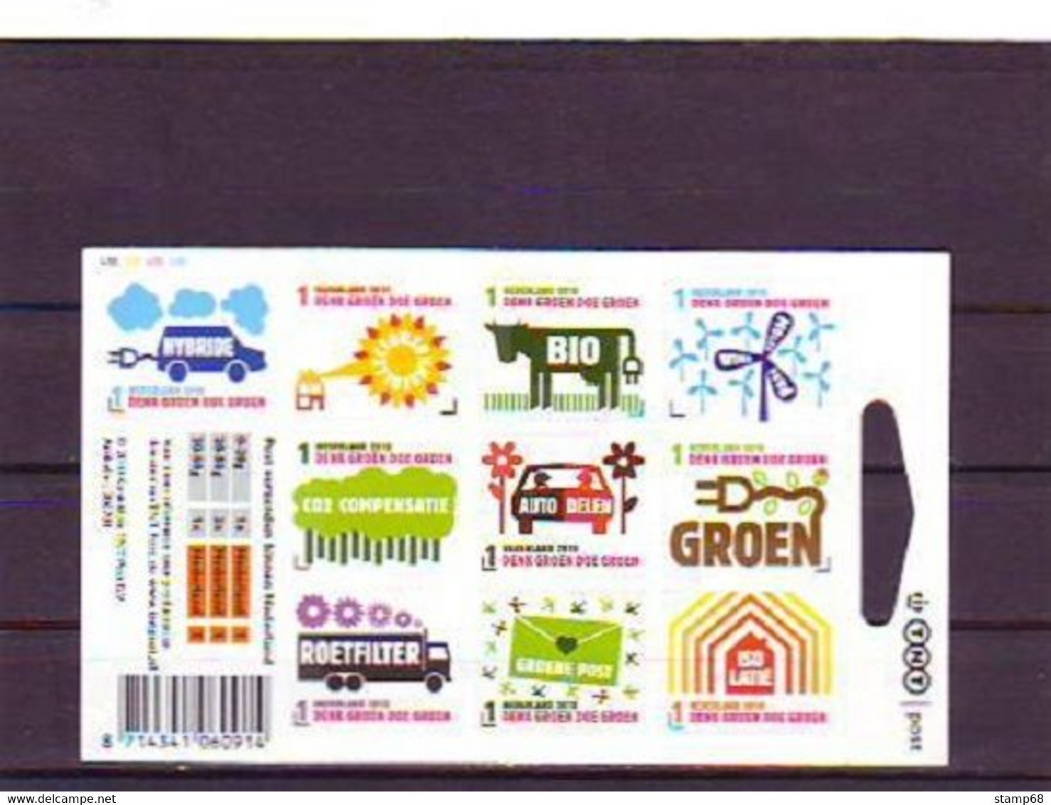 Nederland Plaatfout NVPH 2739PM1 Vel 10x Nederland Groen 2010 MNH Postfris - Variedades Y Curiosidades