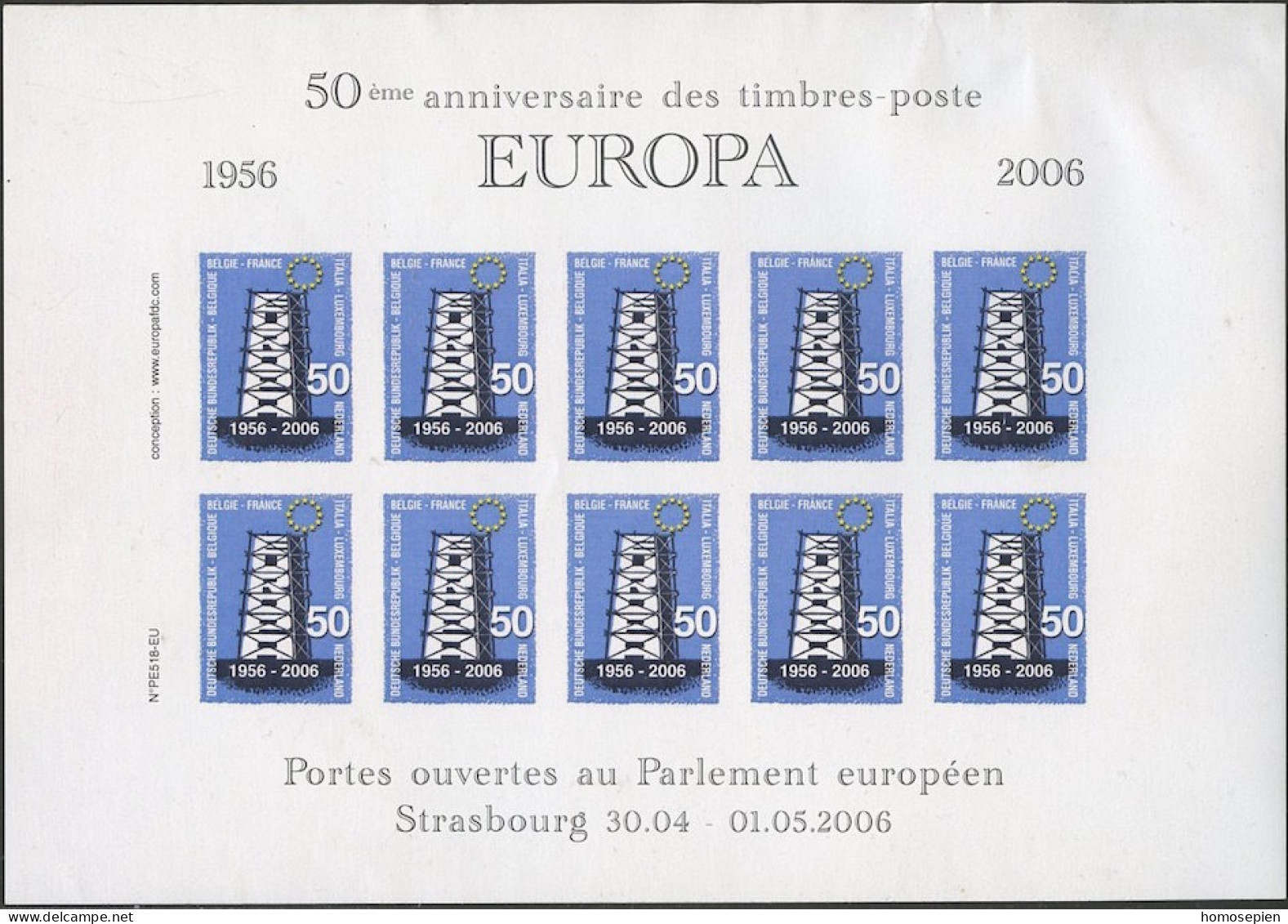 France - Frankreich érinnophilie 2006 Y&T N°BFV(1) - Michel N°BZF(?) *** - 50ans Des émissions EUROPA - Esposizioni Filateliche