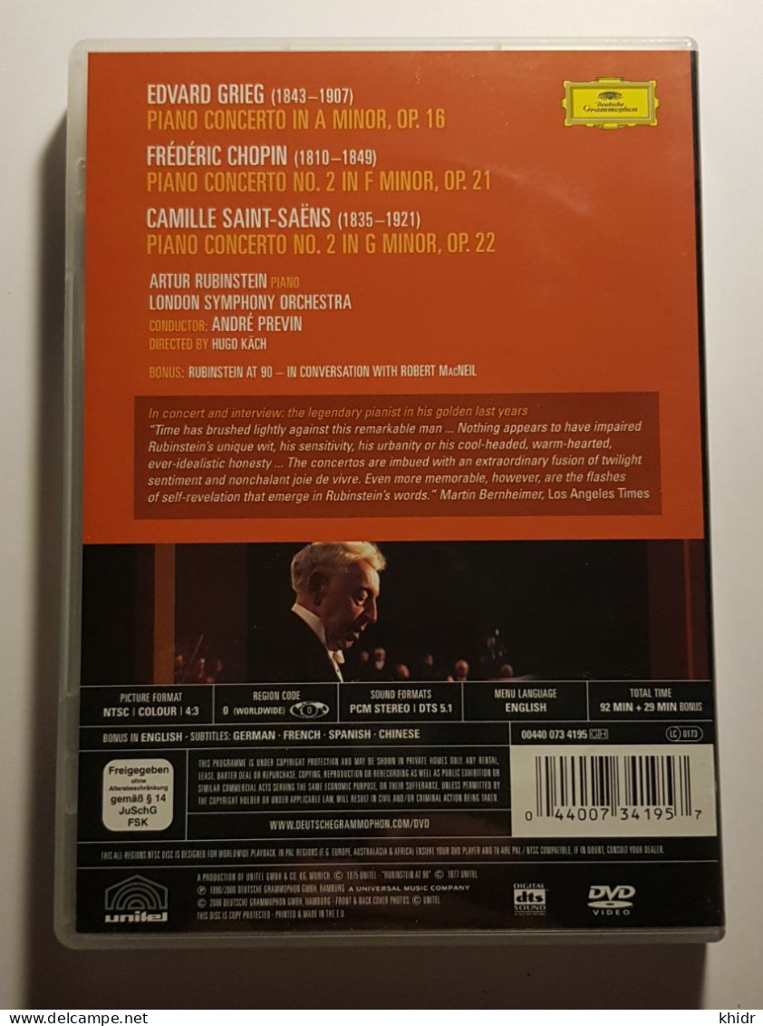 Arthur Rubinstein - Piano Concertos - Musik-DVD's