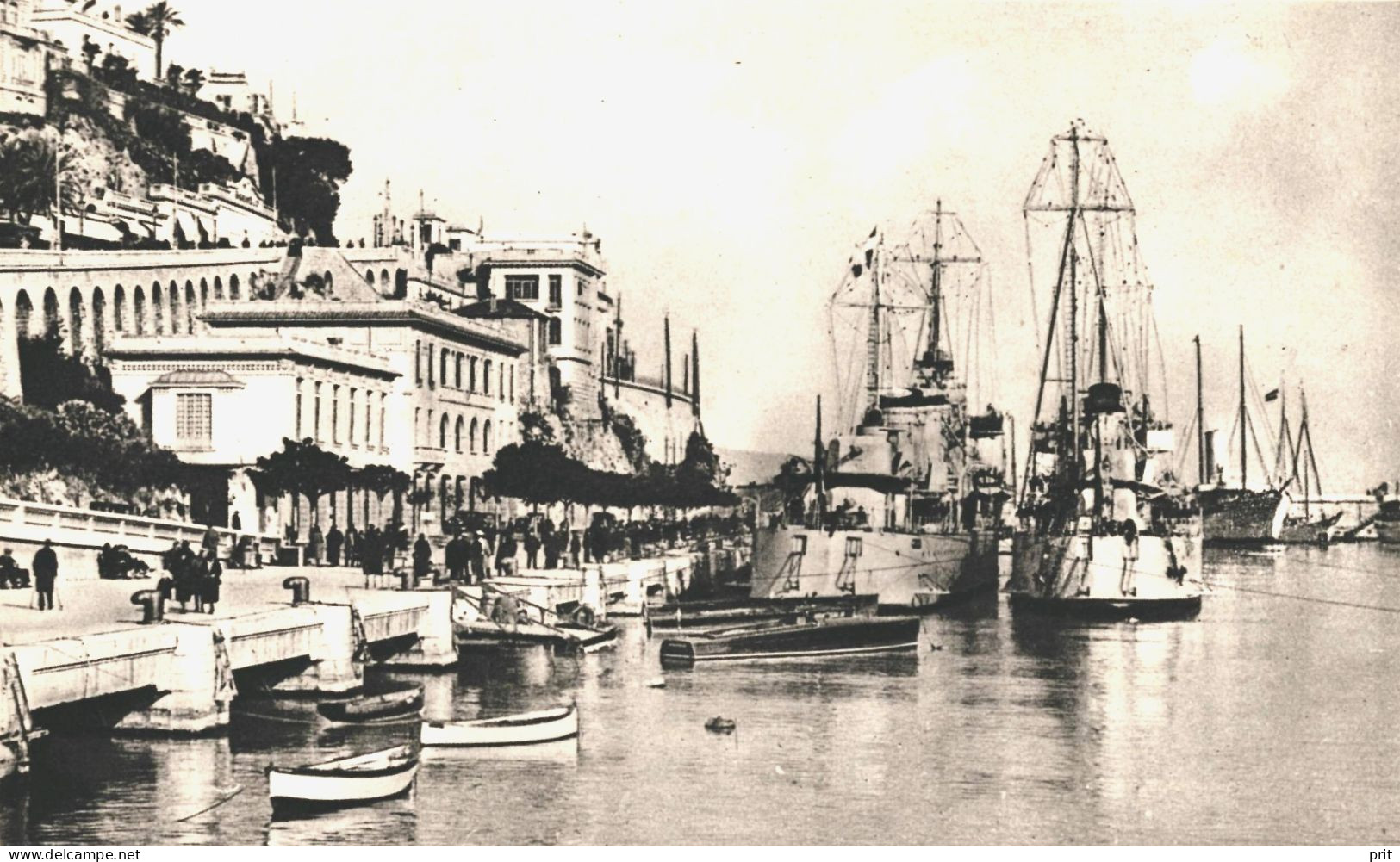 Le Port Et Quai De Plaisance Contre Torpilleurs Français Monaco 1930s Used Postcard. Publisher La Cigogne, Nice - Harbor