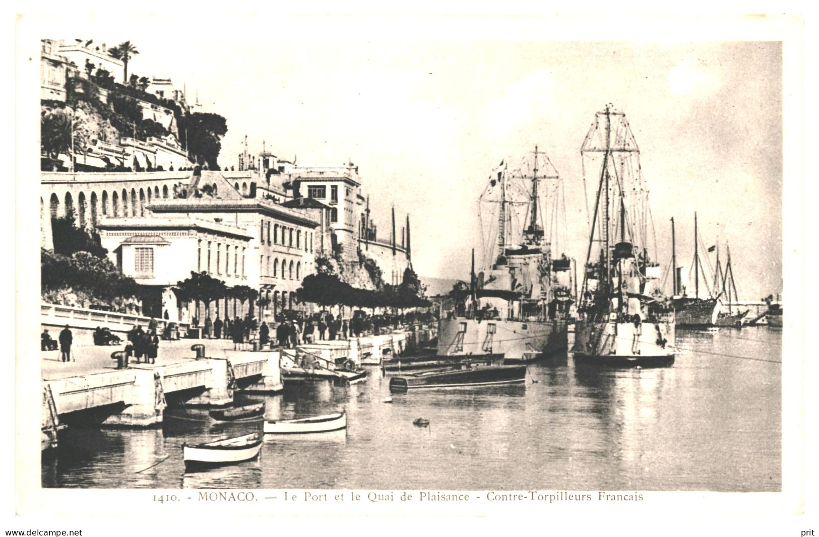 Le Port Et Quai De Plaisance Contre Torpilleurs Français Monaco 1930s Used Postcard. Publisher La Cigogne, Nice - Port