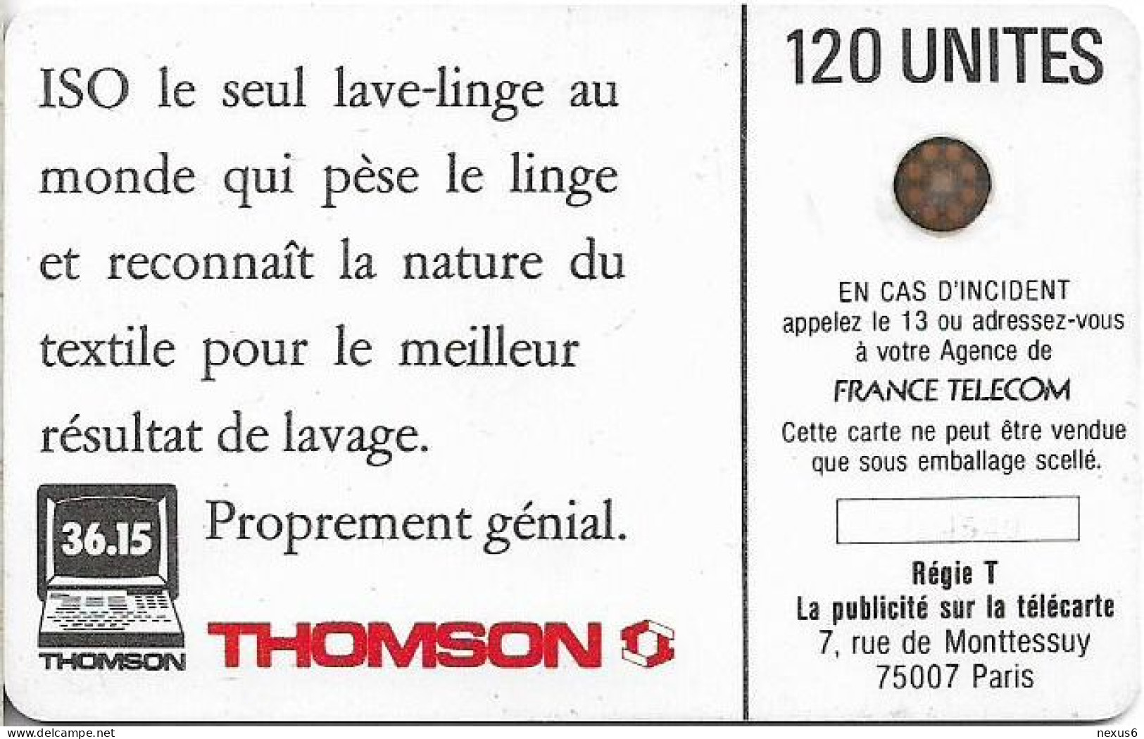 France - 0047A.3 - Iso Thomson, SC4 GB, Cn. 104649, 01.1989, 120Units, 108.000ex, Used - 1989