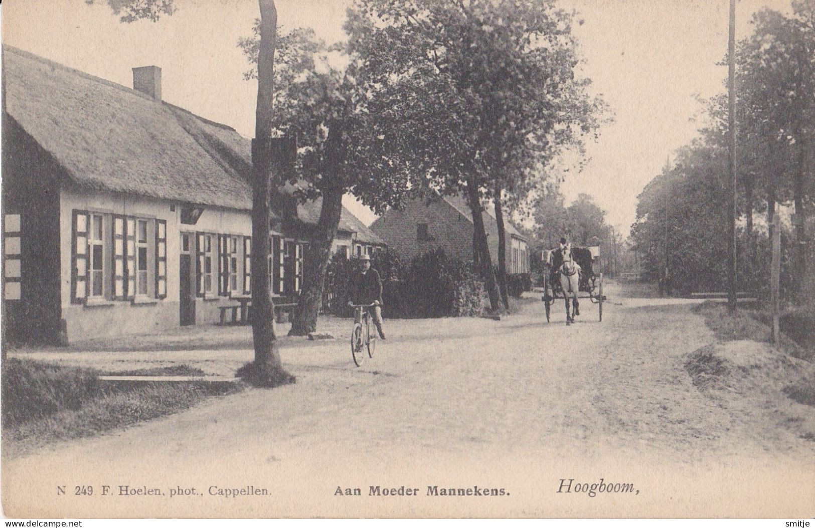 HOOGBOOM KAPELLEN CA. 1900 AAN MOEDER MANNEKENS RIJTUIG ATTELAGE - KLEINE ANIMATIE - HOELEN KAPELLEN 249 - Kapellen