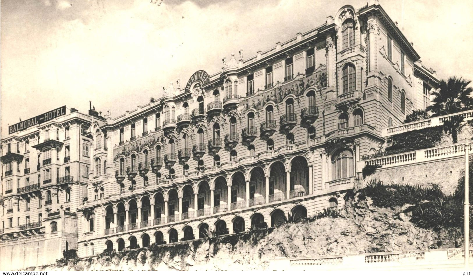 Hôtels De L'Hermitage Et Balmoral Monaco 1909 Used Real Photo Postcard. Publisher Neurdein Frères/Neurdein Et Cie, Paris - Hôtels