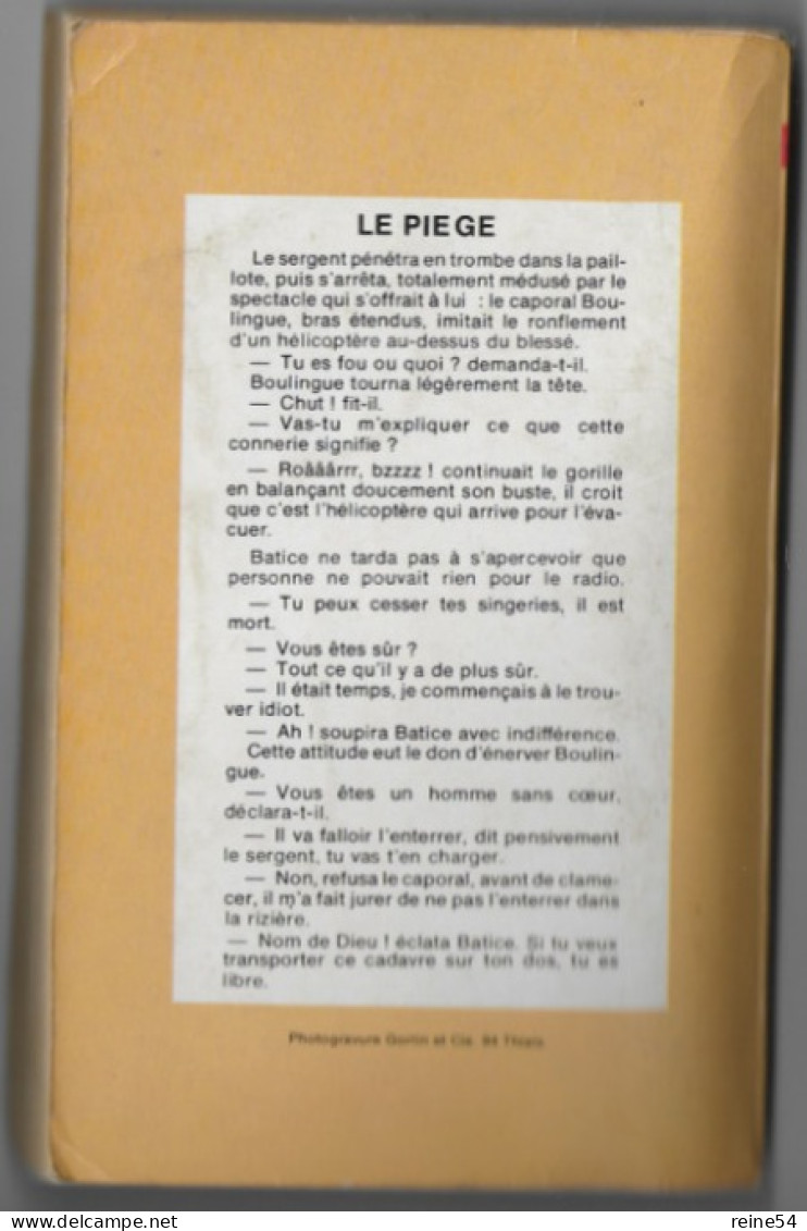 GERFAUT Le Piège 1975 Roman De Guerre Pierre Gicquel N° 276 - Action