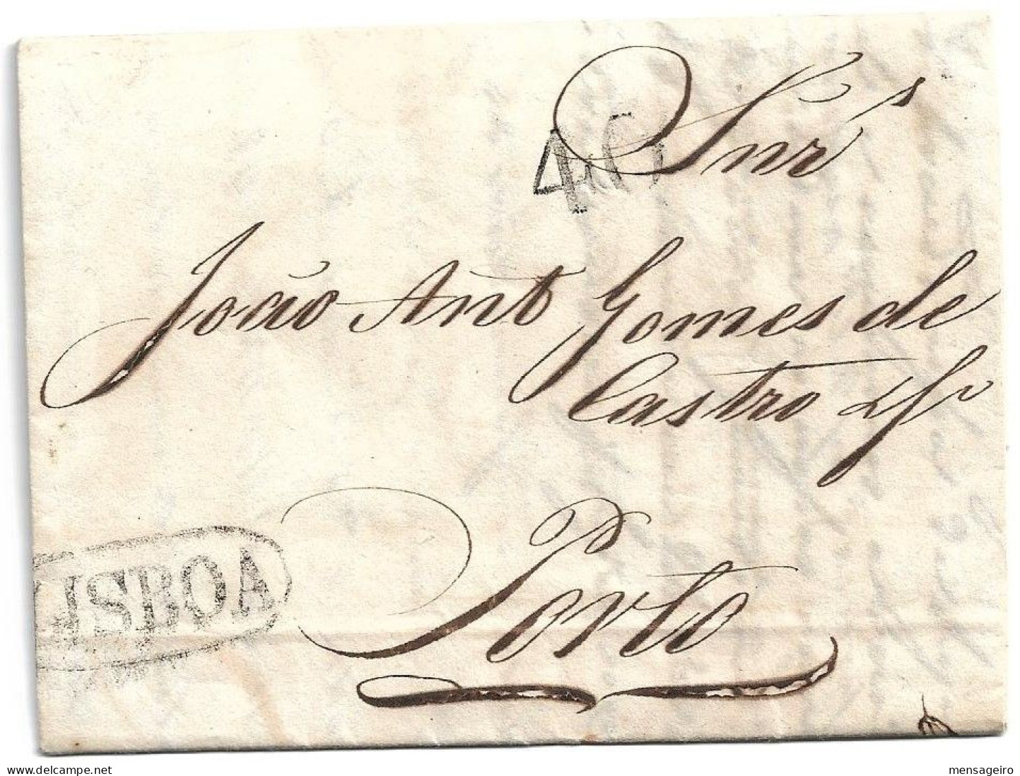 (C02) - PORTUGAL - LETTRE LISBONNE LISBOA => PORTO 1828 - ...-1853 Vorphilatelie