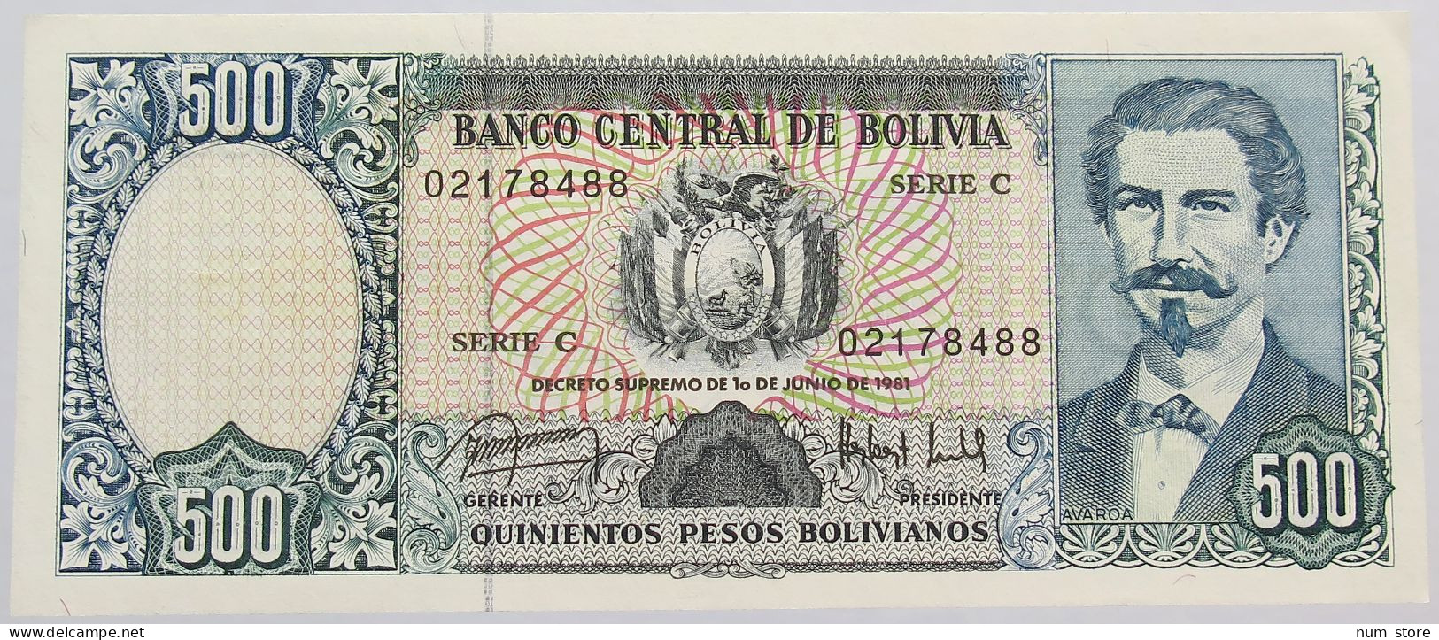 BOLIVIA 500 PESOS 1981 TOP #alb014 0069 - Bolivia