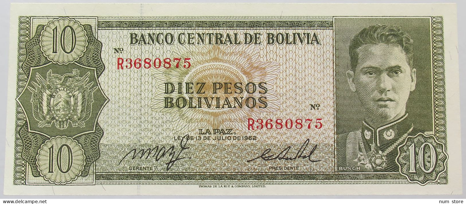 BOLIVIA 10 PESOS 1962 TOP #alb016 0289 - Bolivië