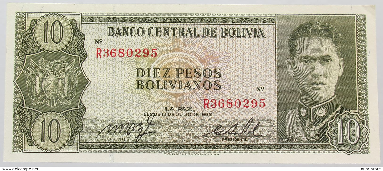 BOLIVIA 10 BOLIVIANOS 1962 TOP #alb016 0559 - Bolivien