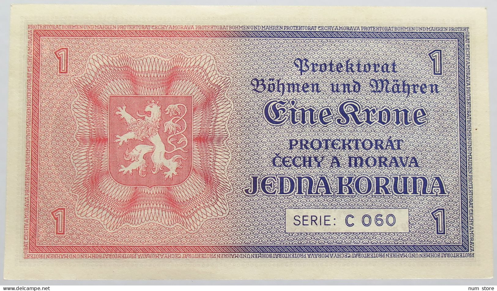 BOHEMIA 1 KORUNA 1940 TOP #alb014 0409 - Tsjechoslowakije