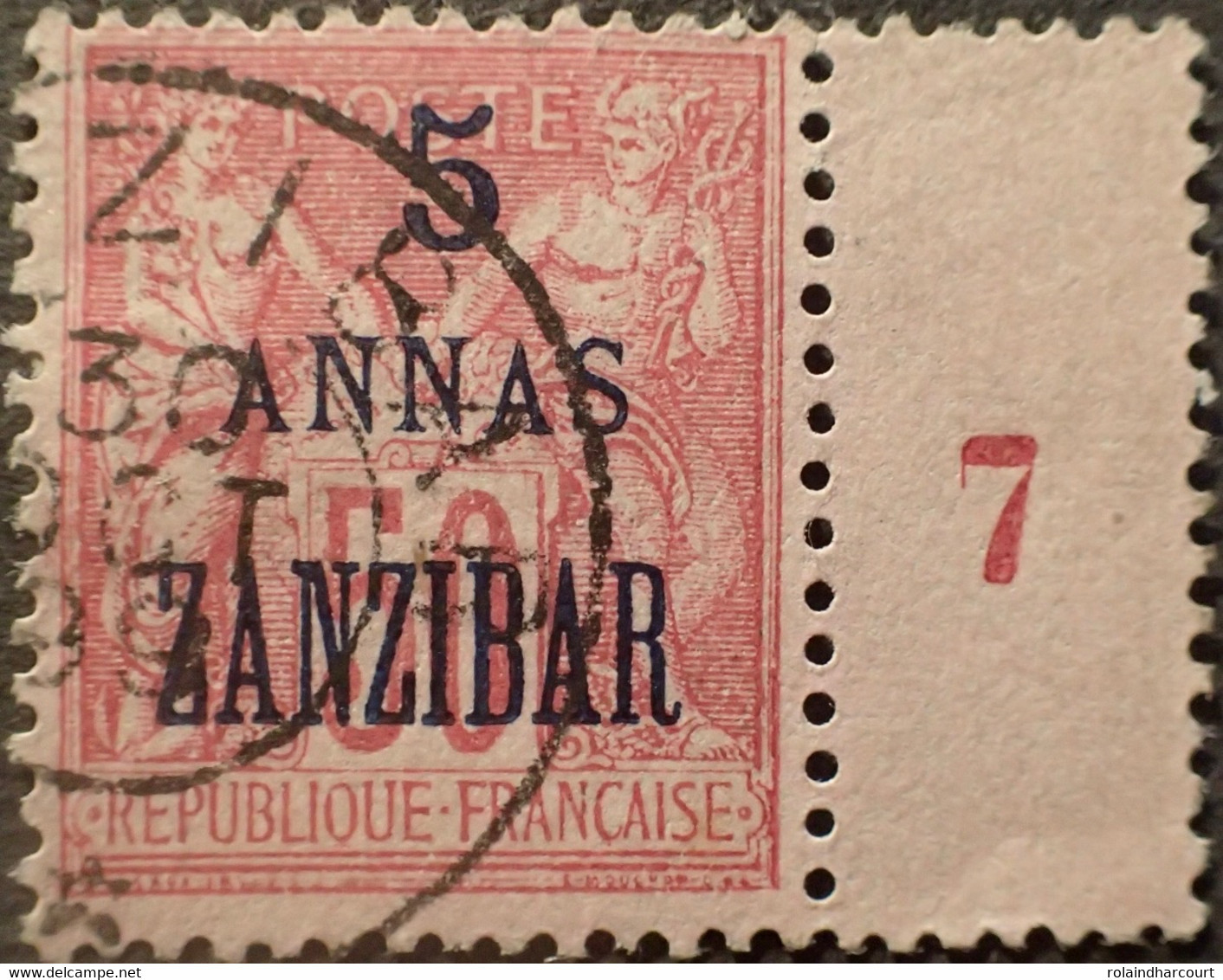 R2245/124 - COLONIES FRANÇAISES - 1896/1900 - ZANZIBAR - N°26 Mill.7  CàD De ZANZIBAR Du 30 0CTOBRE 1899 - Usados