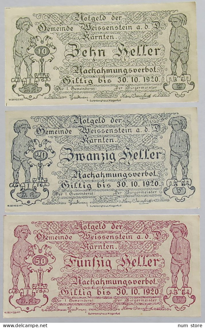 AUSTRIA NOTGELD WEISSENSTEIN 3PC #alb012 0267 - Autriche