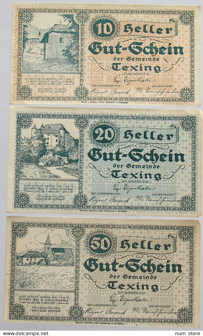 AUSTRIA NOTGELD TEXING 3PC #alb012 0337 - Oesterreich