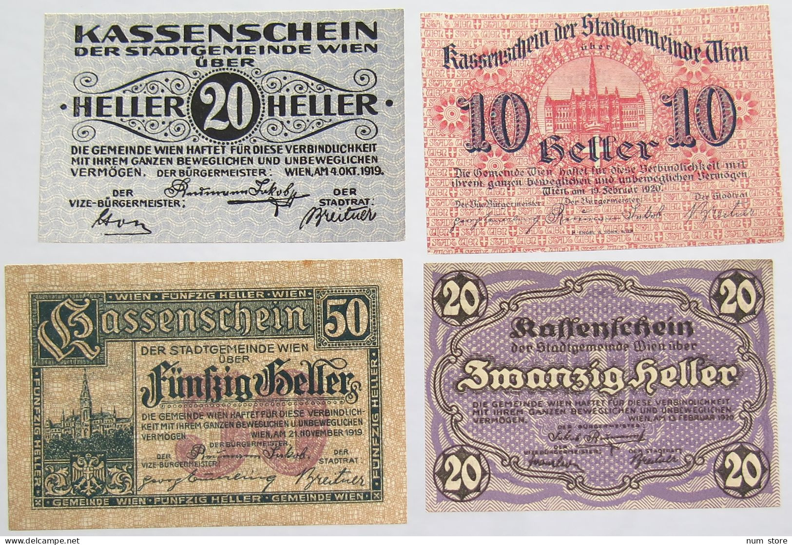 AUSTRIA NOTGELD WIEN 4 PC #alb012 0315 - Autriche