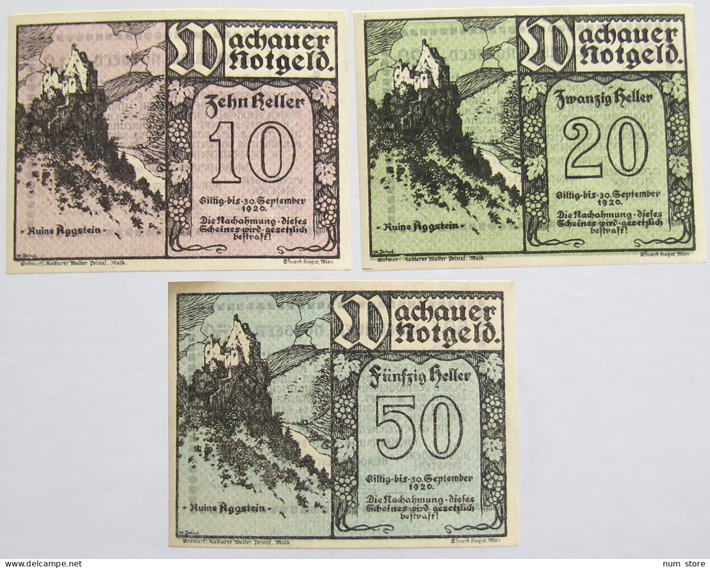 AUSTRIA NOTGELD WACHAU 3PC #alb012 0301 - Oesterreich