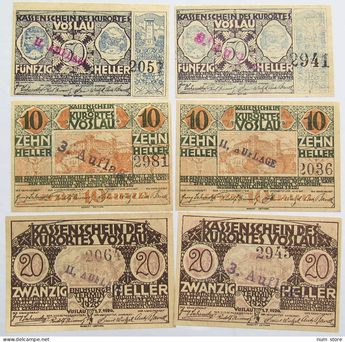 AUSTRIA NOTGELD VOSLAU 6PC #alb012 0293 - Oesterreich